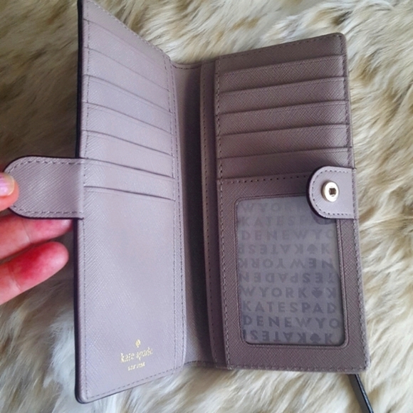 🌙NWOT Kate Spade Bifold Wallet Warm Taupe - Picture 3 of 11